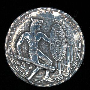 Mexican Sterling Silver Brooch/ pendant, depicting  Aztec Warrior.